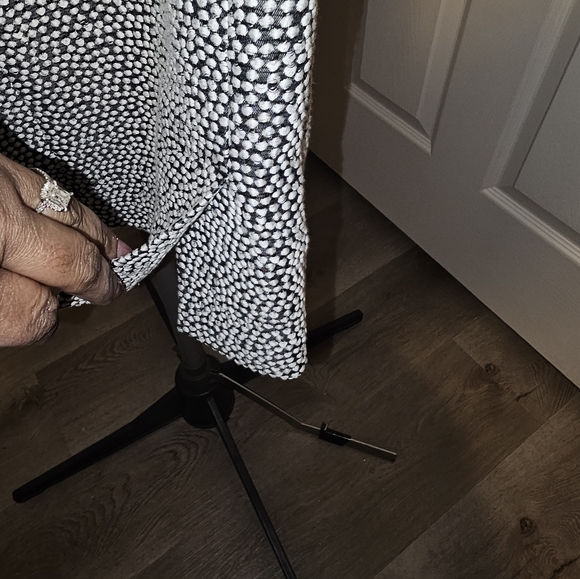 M.M Lafleur New York Elegant Black and White Polka Dot Skirt 4 - Picture 5 of 8